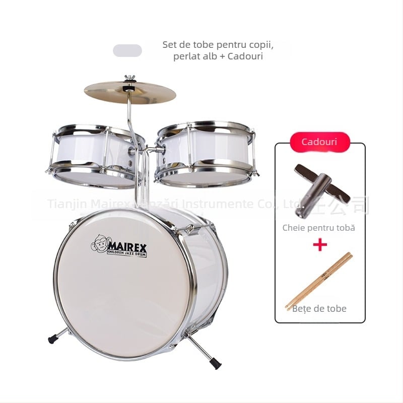 MAIREX kit de tobe pentru copii începători, material Birch, 5 tobe, stil All-in-One, Model: Set de tobe pentru copii, Potrivit pentru copii și adolescenți