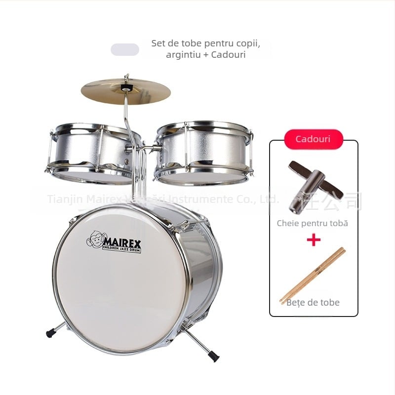 MAIREX kit de tobe pentru copii începători, material Birch, 5 tobe, stil All-in-One, Model: Set de tobe pentru copii, Potrivit pentru copii și adolescenți