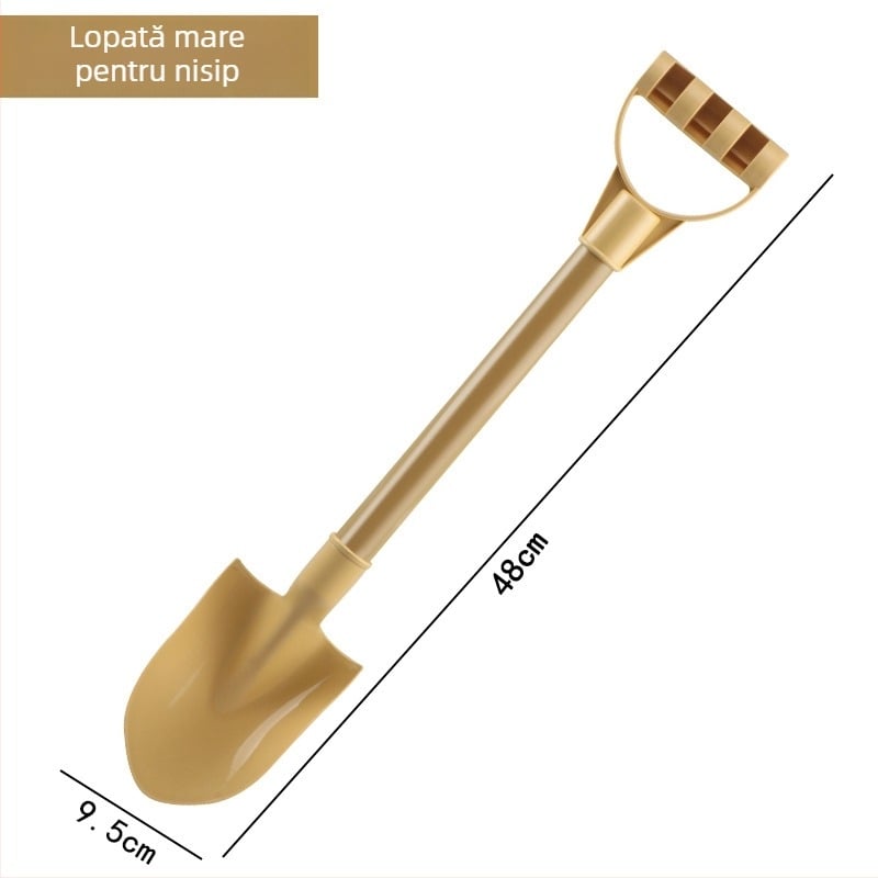 Set de jucării pentru plajă cu lopată de nisip și unelte de săpat, din plastic, pentru joacă în nisip și în apă, pentru copii 4–6 ani, include un cărucior pentru nisip