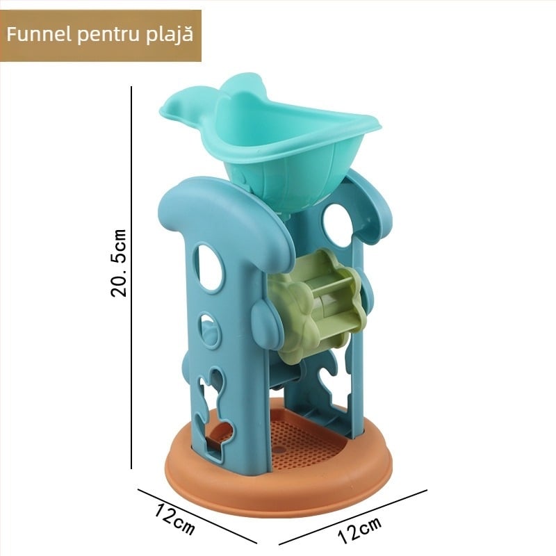 Set de jucării pentru plajă cu lopată de nisip și unelte de săpat, din plastic, pentru joacă în nisip și în apă, pentru copii 4–6 ani, include un cărucior pentru nisip