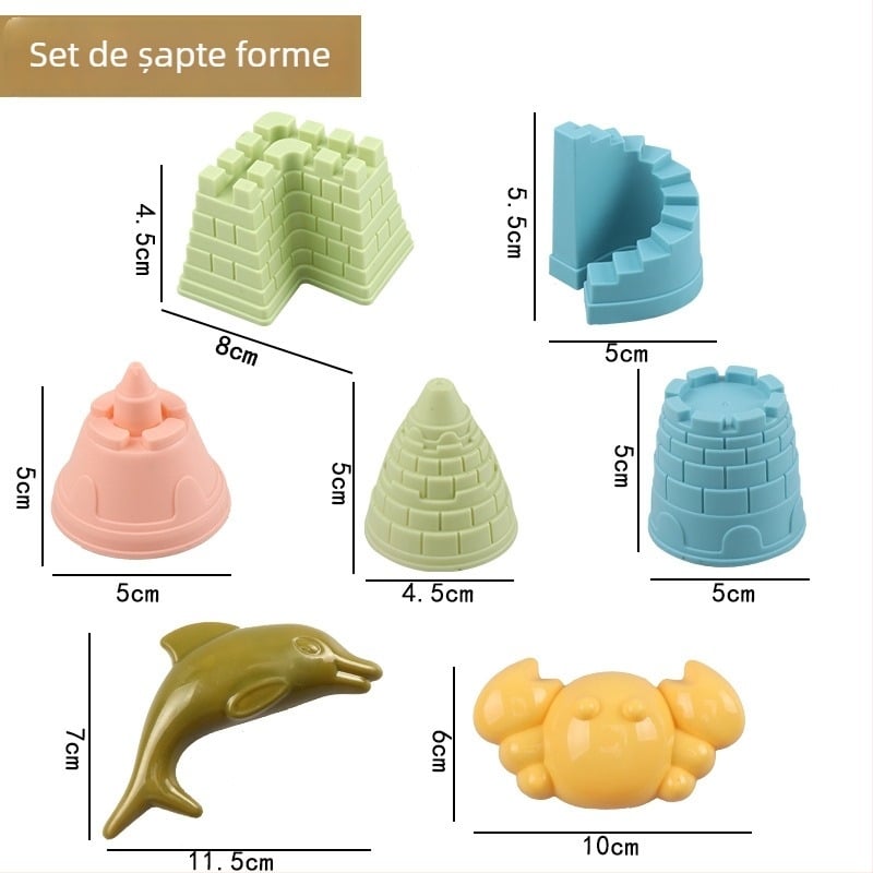 Set de jucării pentru plajă cu lopată de nisip și unelte de săpat, din plastic, pentru joacă în nisip și în apă, pentru copii 4–6 ani, include un cărucior pentru nisip