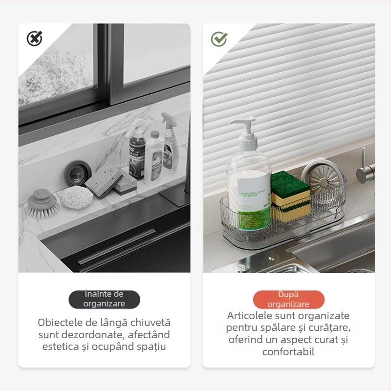 Raft de depozitare pentru chiuveta bucătărie – material PE, funcție depozitare, personalizabil cu imprimare logo, lansat în 2025.9