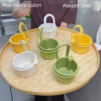 Coș suspendat pentru scurgere la chiuvetă – Material PP, pentru separarea resturilor alimentare și spălarea fructelor