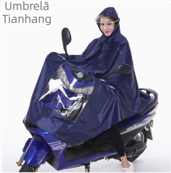 Poncho pentru vehicule electrice – material PVC, strat impermeabil din adeziv PVC, pentru adult, o singură persoană, stil modern