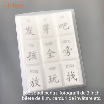 Album de carduri cu grilă 9, 30 pagini interioare PP, 11 găuri, model de 3 inch, personalizabil