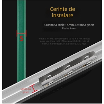 Set de role din sticlă pentru uși glisante, 5 mm grosime, oțel inoxidabil, model F7668877H9MH8H