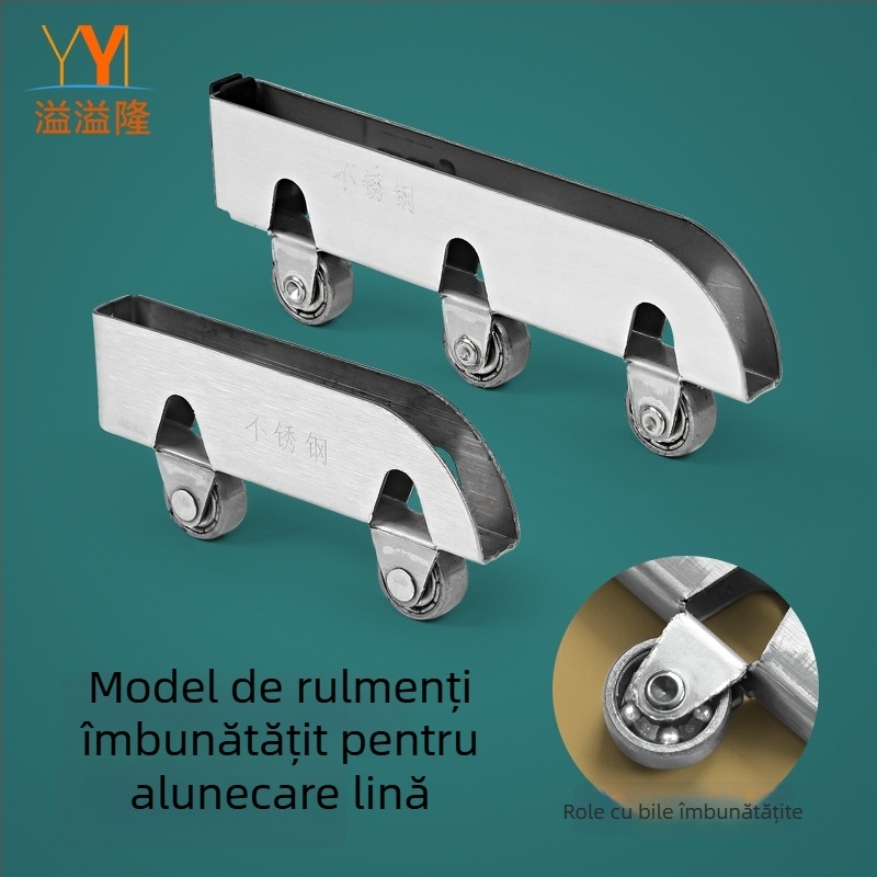 Set de role din sticlă pentru uși glisante, 5 mm grosime, oțel inoxidabil, model F7668877H9MH8H