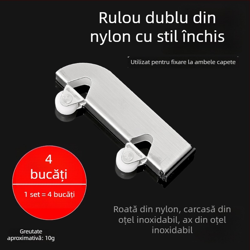 Set de role din sticlă pentru uși glisante, 5 mm grosime, oțel inoxidabil, model F7668877H9MH8H