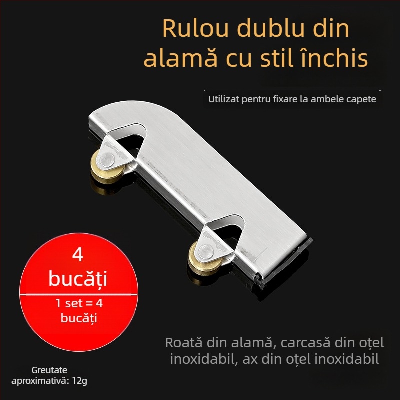 Set de role din sticlă pentru uși glisante, 5 mm grosime, oțel inoxidabil, model F7668877H9MH8H