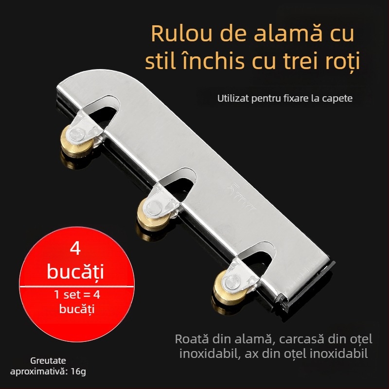 Set de role din sticlă pentru uși glisante, 5 mm grosime, oțel inoxidabil, model F7668877H9MH8H