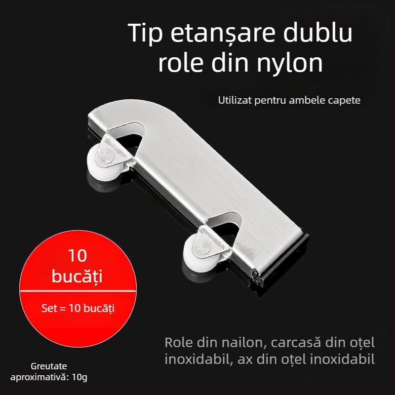 Set de role din sticlă pentru uși glisante, 5 mm grosime, oțel inoxidabil, model F7668877H9MH8H