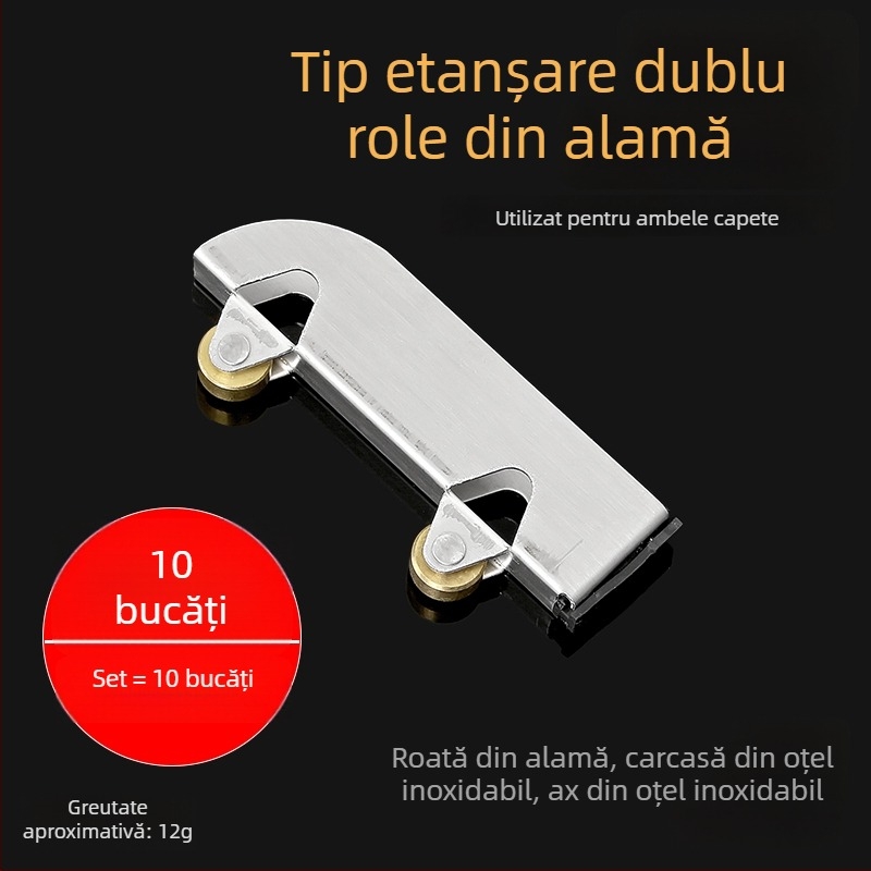Set de role din sticlă pentru uși glisante, 5 mm grosime, oțel inoxidabil, model F7668877H9MH8H