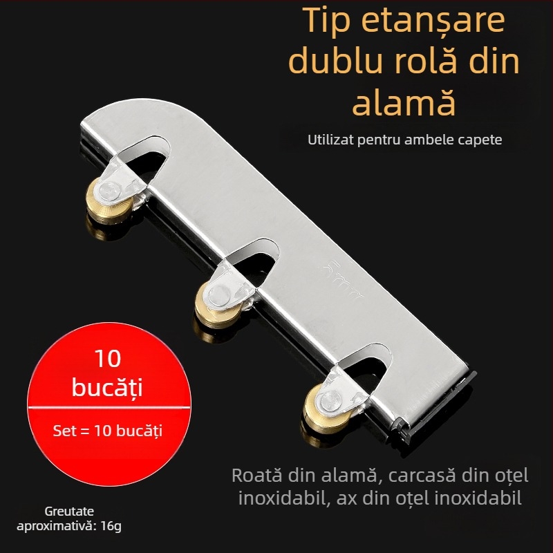 Set de role din sticlă pentru uși glisante, 5 mm grosime, oțel inoxidabil, model F7668877H9MH8H