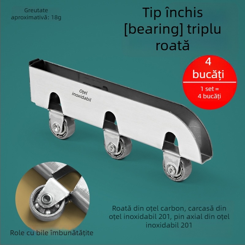 Set de role din sticlă pentru uși glisante, 5 mm grosime, oțel inoxidabil, model F7668877H9MH8H