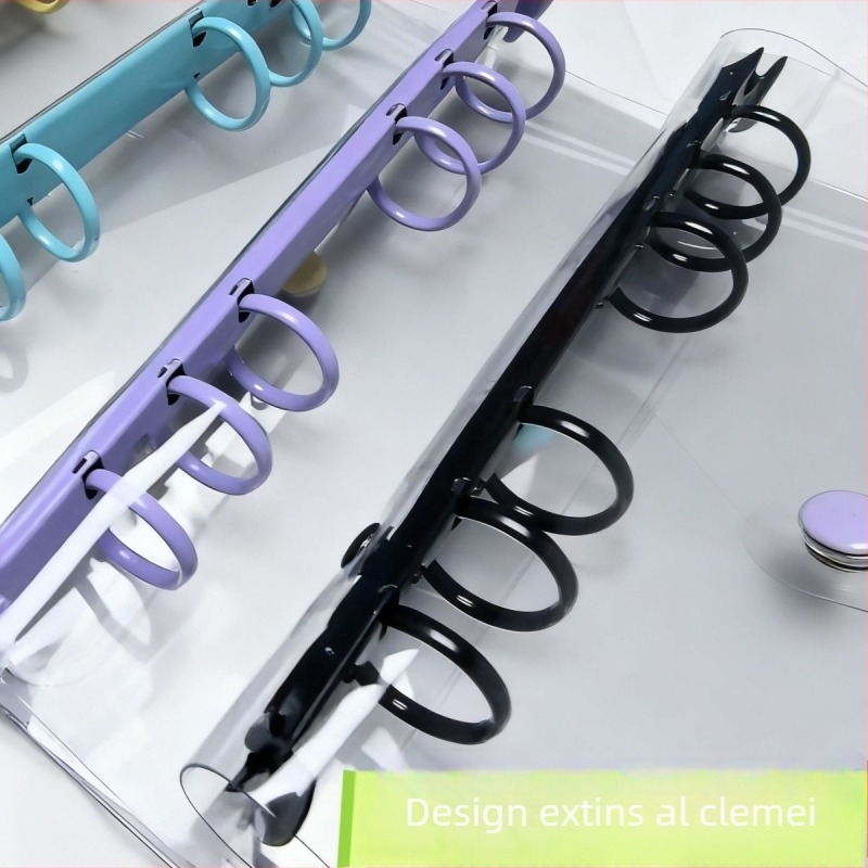Binder din PVC transparent pentru format A5/B5, capac moale și foi perforate