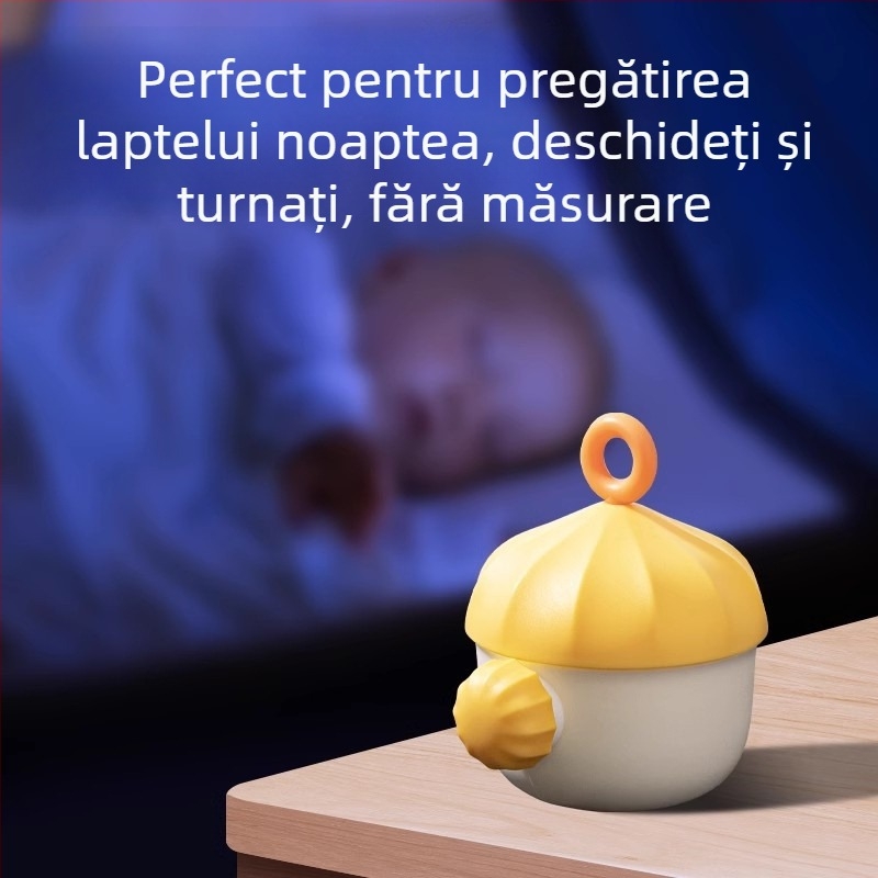 Cutie portabilă pentru lapte praf de bebeluți, cu trei niveluri, sigilată, marca Qiqi Bao, pentru vârsta 0–3 ani