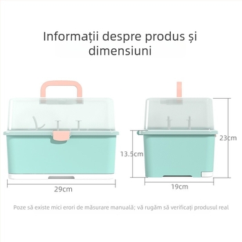 Casetă de depozitare pentru sticle de bebeluș cu suport de uscare și organizator pentru tetine și perie de biberon, 0.9 kg, pentru nou-născuți până la 3 ani, brand Ubedi