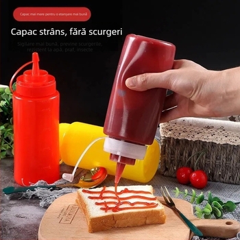 Sticlă pentru sos din plastic alimentar, duză îngroșată, pentru uz comercial
