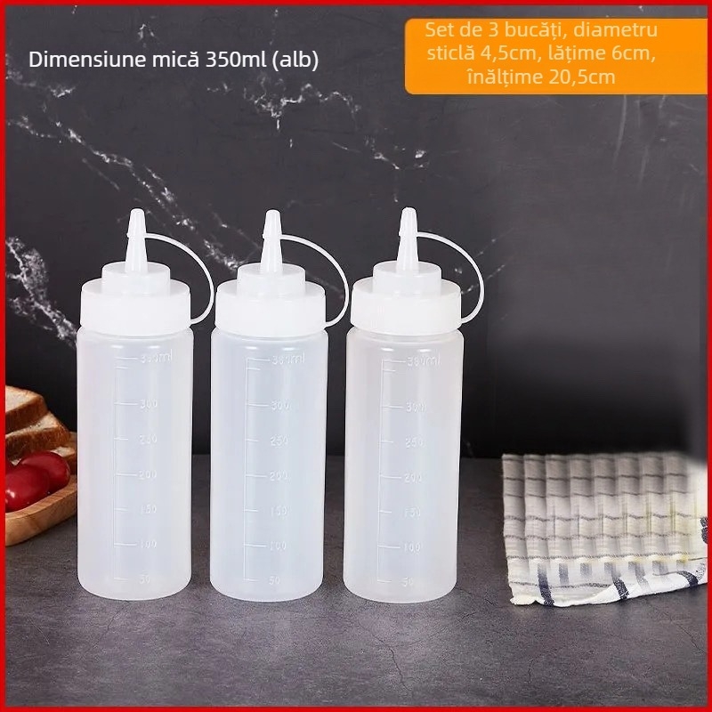 Sticlă pentru sos din plastic alimentar, duză îngroșată, pentru uz comercial