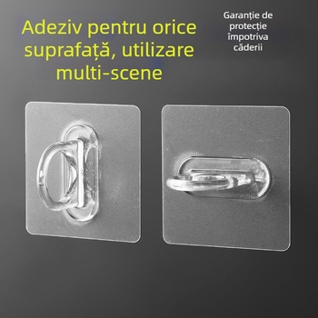 Cârlig circular auto-adeziv pentru perete — ansamblu de depozitare cu trei rânduri de cârlige, capacitate 20–30 kg
