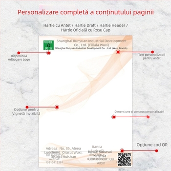 Hartie de corespondență personalizată cu imprimare de logo — Material: hârtie offset, hârtie de scris; Model: Personalizat; Stil: Personalizare scrisori; Cod produs: 658; Imprimare logo: disponibil