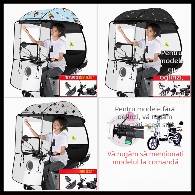 Umbrelă de soare cu 3 arce din fibră, deschidere/închidere manuală, protecție UPF 40+, rotire, rezistentă la vânt și ploaie