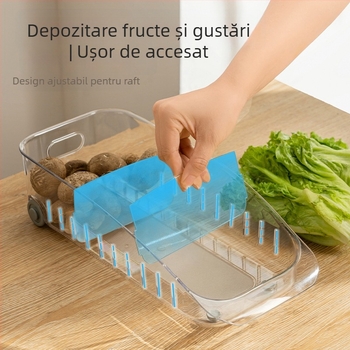 Cutie de depozitare pentru frigider cu role, pentru blat de bucătărie, din plastic, pentru fructe și legume, stil modern
