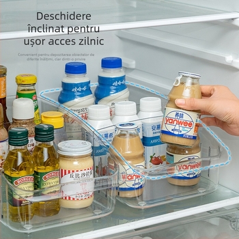 Cutie de depozitare pentru frigider cu role, pentru blat de bucătărie, din plastic, pentru fructe și legume, stil modern