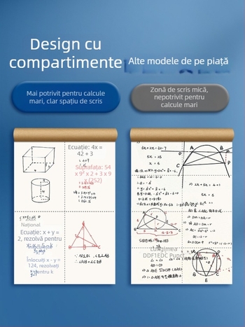 Z312 Caiet de schițe cu patru secțiuni pentru matematică