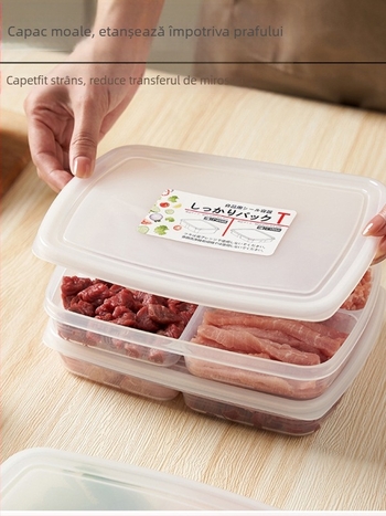 Cutie de depozitare pentru frigider — stil japonez, transparentă, plastic, Star marcă, pentru depozitare și conservare.