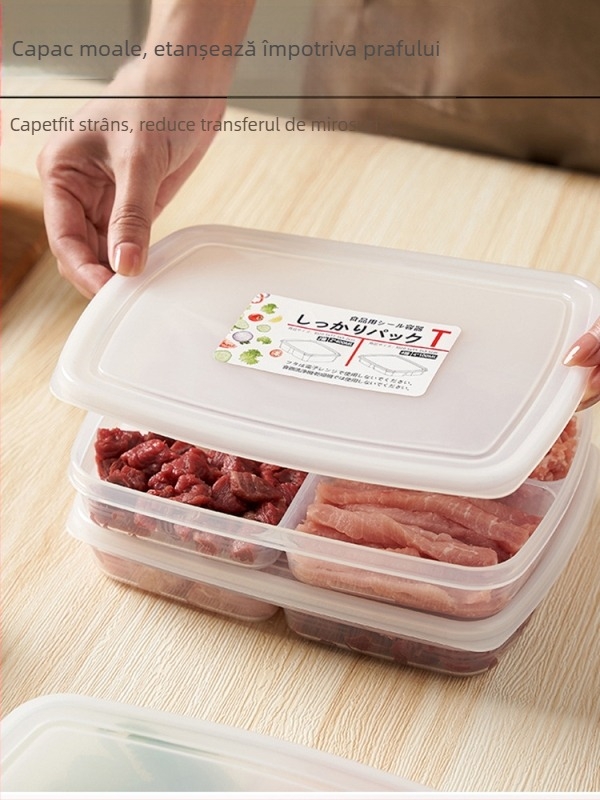 Cutie de depozitare pentru frigider — stil japonez, transparentă, plastic, Star marcă, pentru depozitare și conservare.