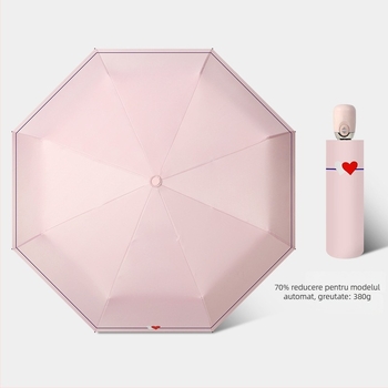 Umbrelă de soare cu deschidere/închidere automată, cadru cu 8 brațe din fibră, tijă din oțel, țesătură 210T cu acoperire vinil, UPF>50