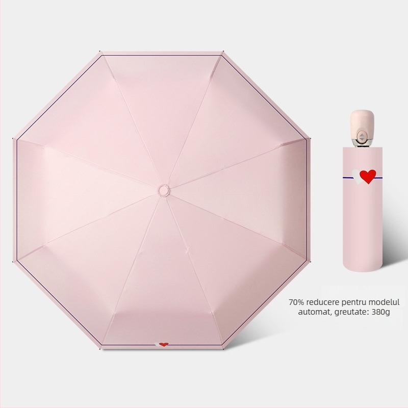 Umbrelă de soare cu deschidere/închidere automată, cadru cu 8 brațe din fibră, tijă din oțel, țesătură 210T cu acoperire vinil, UPF>50