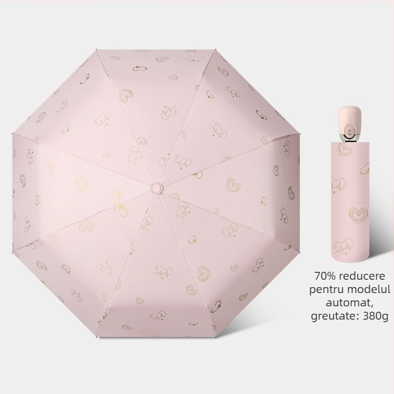 Umbrelă de soare cu deschidere/închidere automată, cadru cu 8 brațe din fibră, tijă din oțel, țesătură 210T cu acoperire vinil, UPF>50