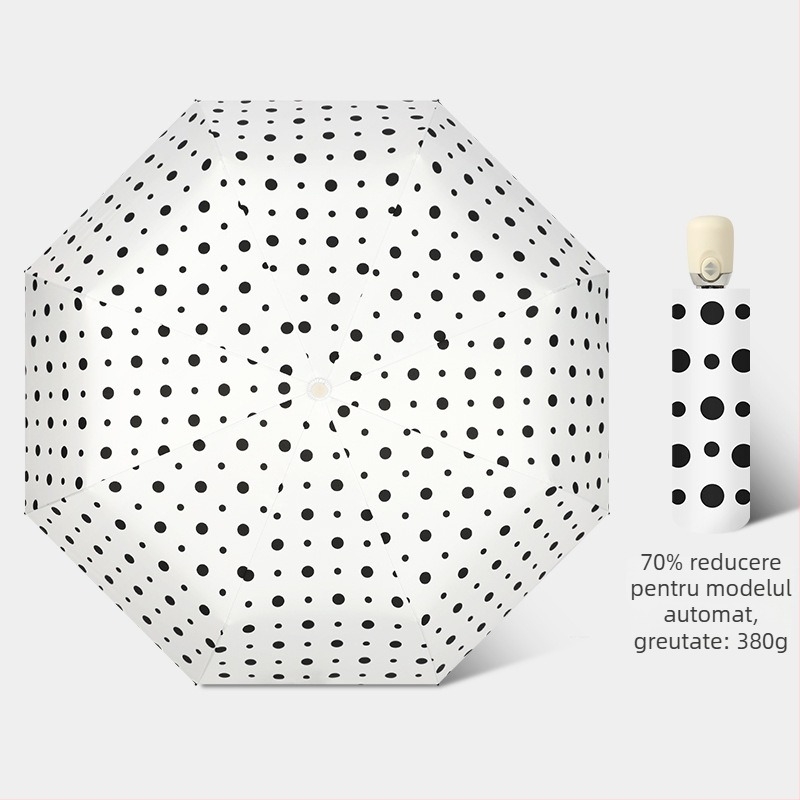 Umbrelă de soare cu deschidere/închidere automată, cadru cu 8 brațe din fibră, tijă din oțel, țesătură 210T cu acoperire vinil, UPF>50