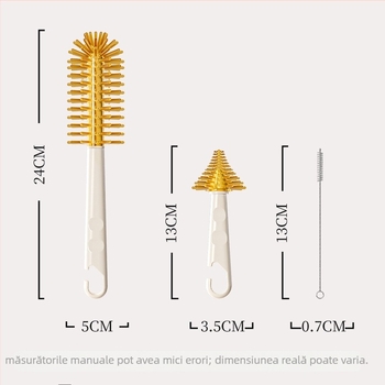 Set Yobeidi pentru curățarea sticlelor cu suport de uscare, perie pentru tetine, cutie de depozitare portabilă