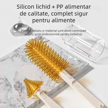 Set Yobeidi pentru curățarea sticlelor cu suport de uscare, perie pentru tetine, cutie de depozitare portabilă