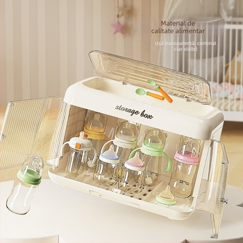 Dulap de depozitare pentru biberoane, plastic, ușă dublă, dreptunghiular, montaj pe birou