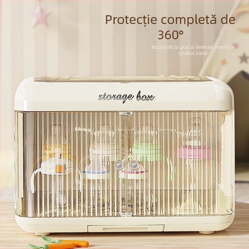 Dulap de depozitare pentru biberoane, plastic, ușă dublă, dreptunghiular, montaj pe birou