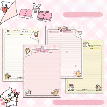 Bloc de notițe cu un câine în stil Instagram, pagini cu linii orizontale perforate