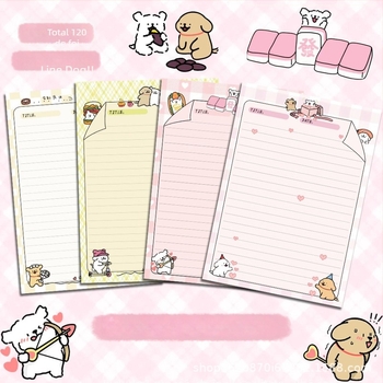 Bloc de notițe cu un câine în stil Instagram, pagini cu linii orizontale perforate