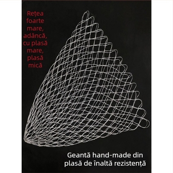 Plasă de pescuit mare cu fir de nylon rezistent, fără buclă, cap anti-prindere și ochi mici din nylon