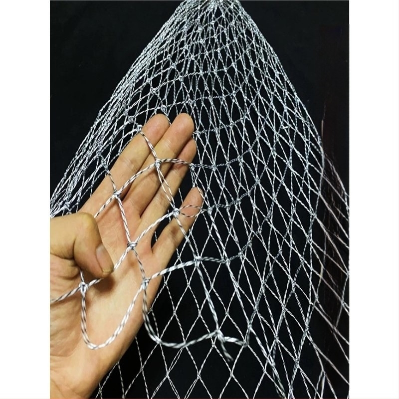 Plasă de pescuit mare cu fir de nylon rezistent, fără buclă, cap anti-prindere și ochi mici din nylon