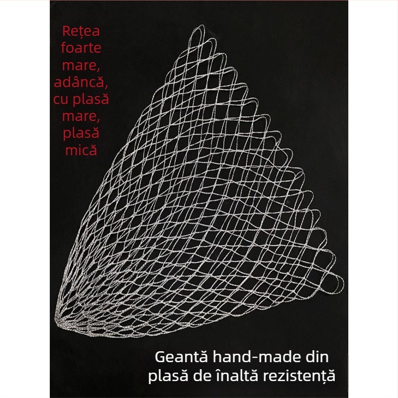 Plasă de pescuit mare cu fir de nylon rezistent, fără buclă, cap anti-prindere și ochi mici din nylon