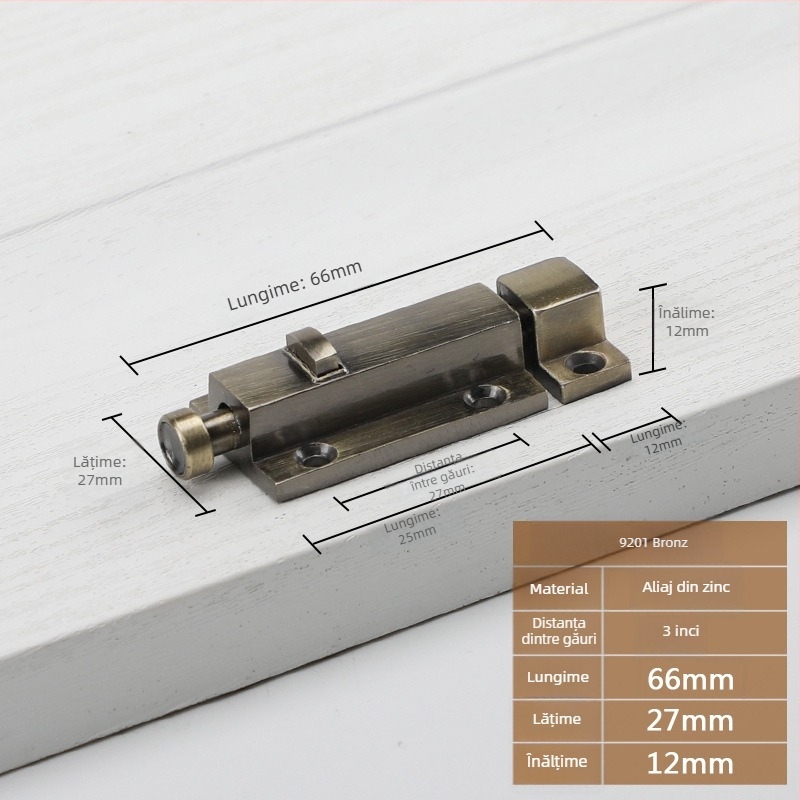 Zăvor tip A pentru uși și ferestre, model 9202, aliaj de zinc, stil antic, marcă Aichmann