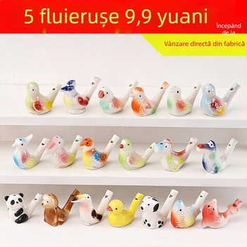 Fluier ceramic în formă de pasăre de apă — jucărie-suvenir pentru obiective turistice; cadou personal ideal pentru colegi, prieteni, copii sau colegi de clasă (Enshi); potrivit pentru Ziua Profesorului, Ziua Națională și Ziua Copilului; perfect pentru amin