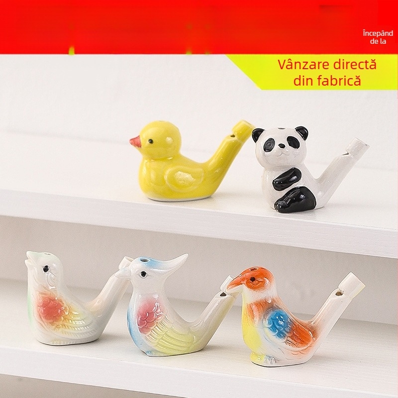 Fluier ceramic în formă de pasăre de apă — jucărie-suvenir pentru obiective turistice; cadou personal ideal pentru colegi, prieteni, copii sau colegi de clasă (Enshi); potrivit pentru Ziua Profesorului, Ziua Națională și Ziua Copilului; perfect pentru amin