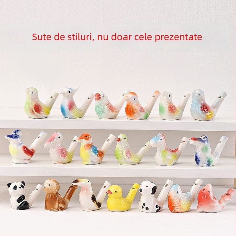 Fluier ceramic în formă de pasăre de apă — jucărie-suvenir pentru obiective turistice; cadou personal ideal pentru colegi, prieteni, copii sau colegi de clasă (Enshi); potrivit pentru Ziua Profesorului, Ziua Națională și Ziua Copilului; perfect pentru amin