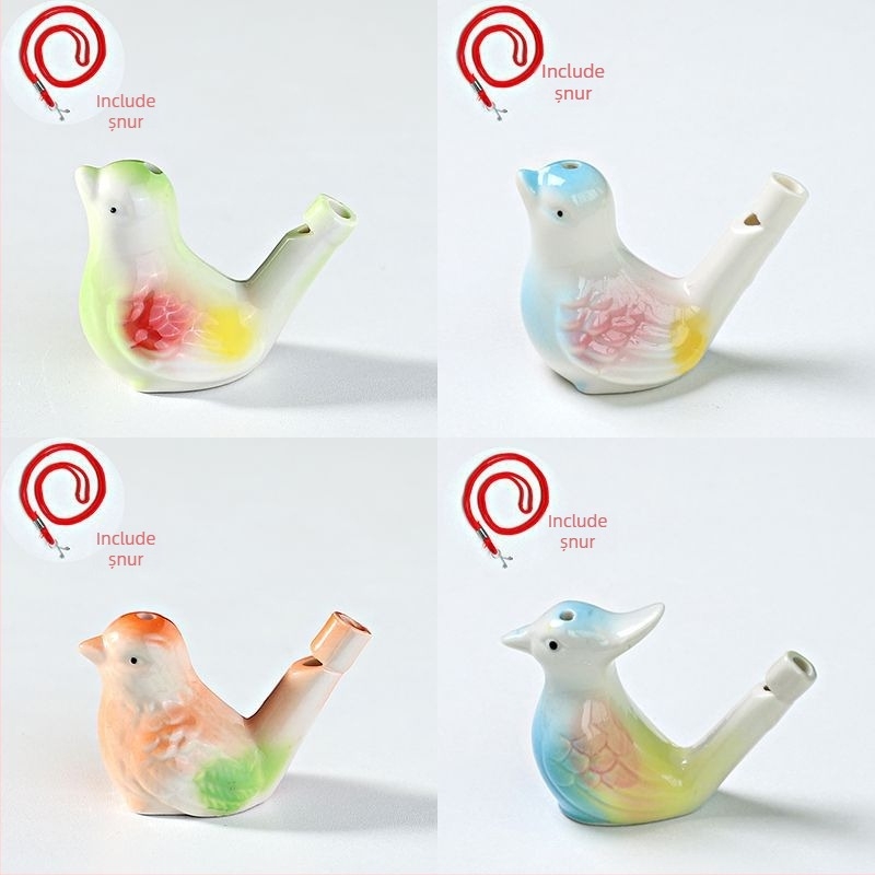 Fluier ceramic în formă de pasăre de apă — jucărie-suvenir pentru obiective turistice; cadou personal ideal pentru colegi, prieteni, copii sau colegi de clasă (Enshi); potrivit pentru Ziua Profesorului, Ziua Națională și Ziua Copilului; perfect pentru amin