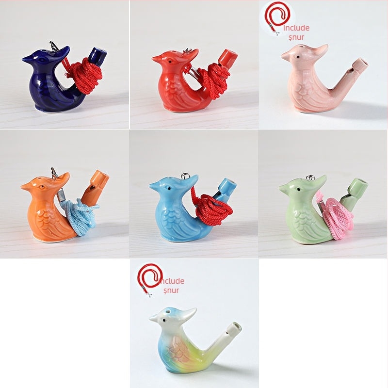 Fluier ceramic în formă de pasăre de apă — jucărie-suvenir pentru obiective turistice; cadou personal ideal pentru colegi, prieteni, copii sau colegi de clasă (Enshi); potrivit pentru Ziua Profesorului, Ziua Națională și Ziua Copilului; perfect pentru amin